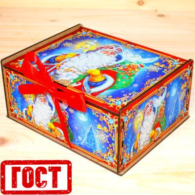 Детский новогодний подарок по ГОСТу в упаковке из дерева 2026 в Кубинке
